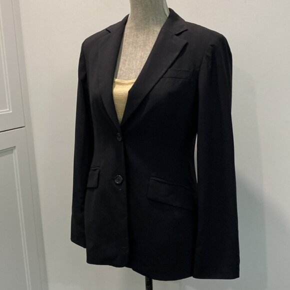 Holt Renfrew Black Wool Classic Blazer - Picture 5 of 15